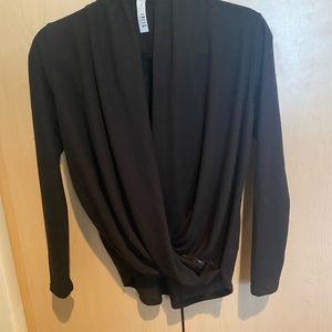 Black cross over long sleeve top